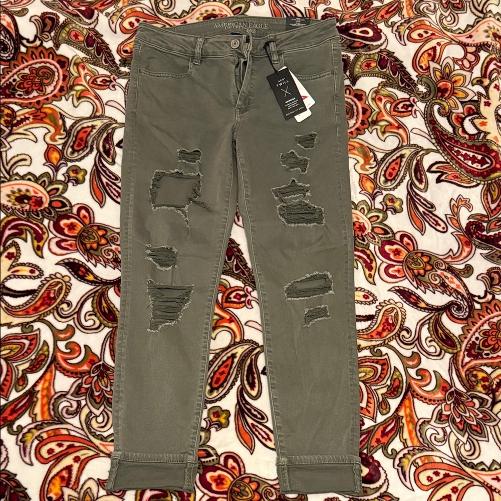 NWT American Eagle Outfitters Olive Green Jeggings, women’s 12